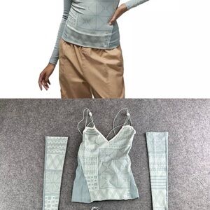 Jordan Geometric Patterned Long Sleeve Top and Tank Set